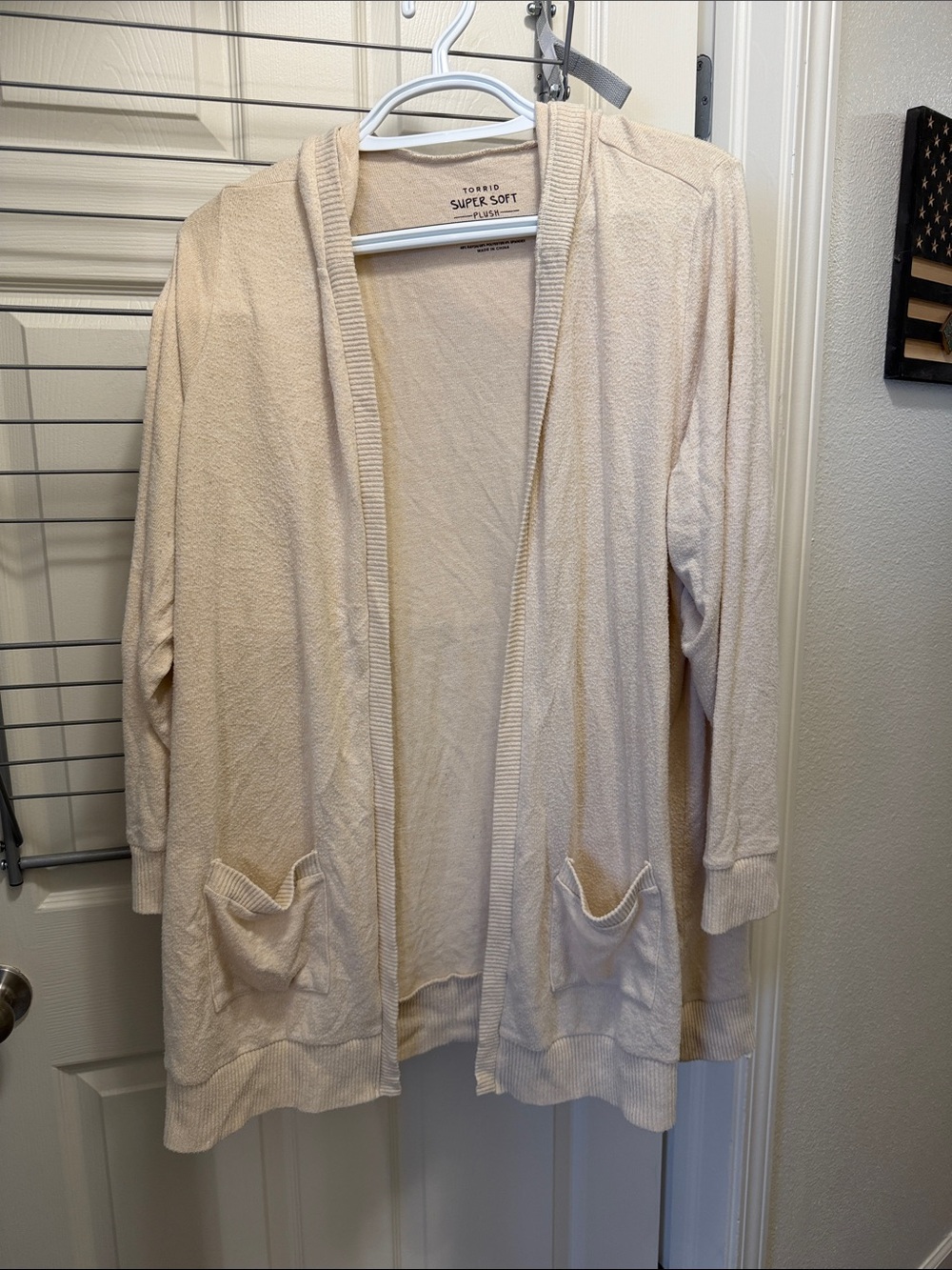 torrid Cream Open-Front Lightweight Cardigan with Pockets